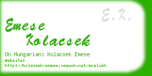 emese kolacsek business card